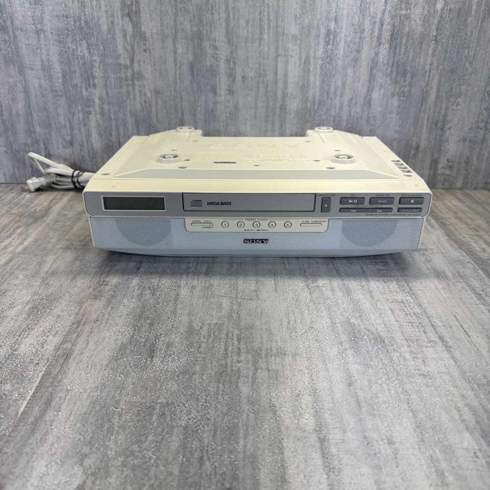 SONY ICF-CD523 C Kitchen Radio UNDER CABINET AM FM CD Player Tested No Hardware